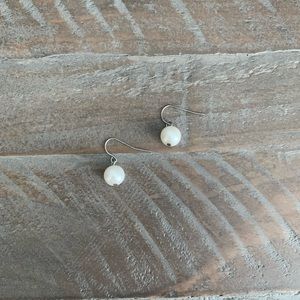 Silver Pearl Drop Earrings